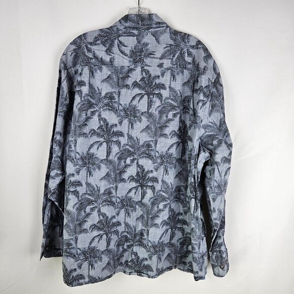 Tommy Bahama Mens XXL Chambray Shirt Shade Blue Ash Palm Tree Long Sleeve Button - Picture 2 of 10
